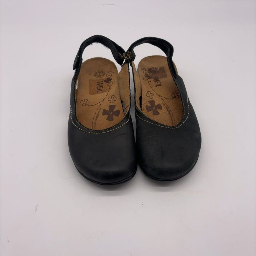 Dr. Andrew Weil Leather Sandal Sling Velcro Closure Teal